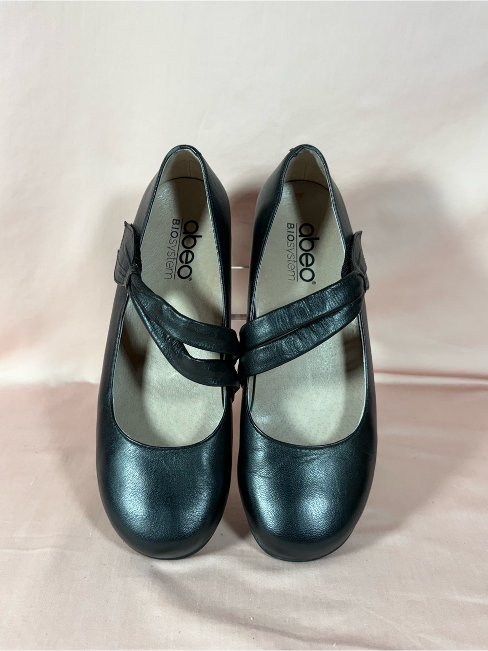 Abeo Talia BioSystem Black Leather Mary Jane Comfort Ballet Flats Women's 6.5 N